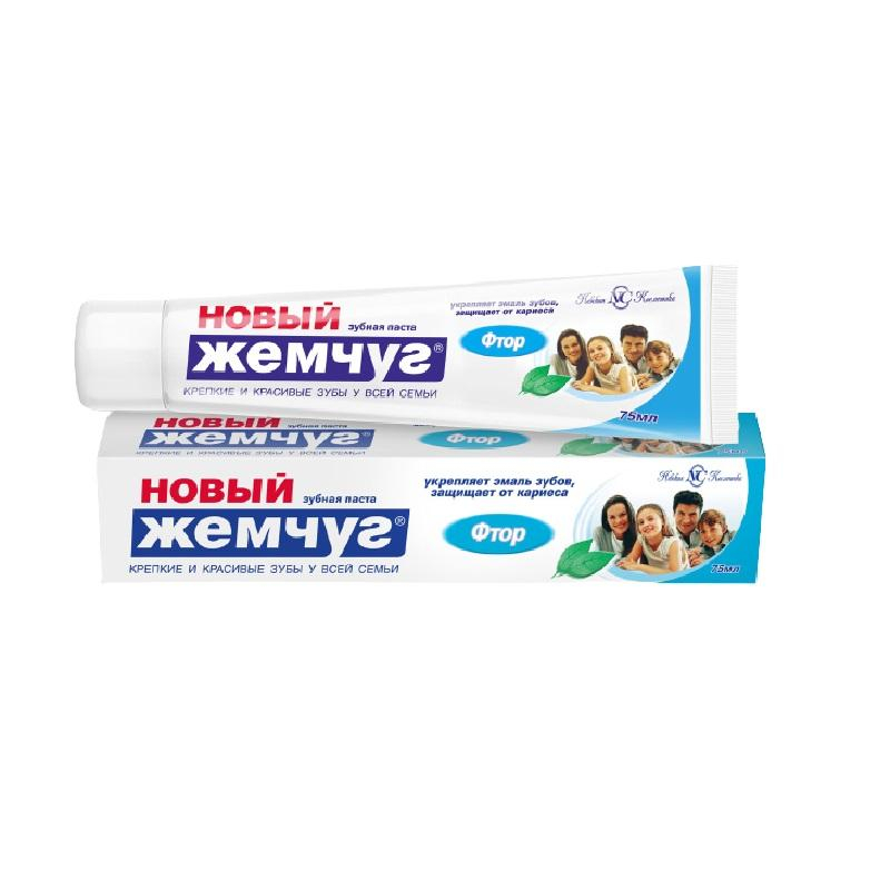 Зубная паста Новый жемчуг Фтор 75мл 1565052 17117