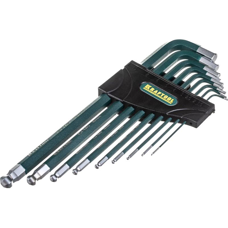 Набор ключей имбус. KRAFTOOL INDUSTRIE дл-ые,шар,HEX 1,5-10мм,9шт 27445-H9 1713690