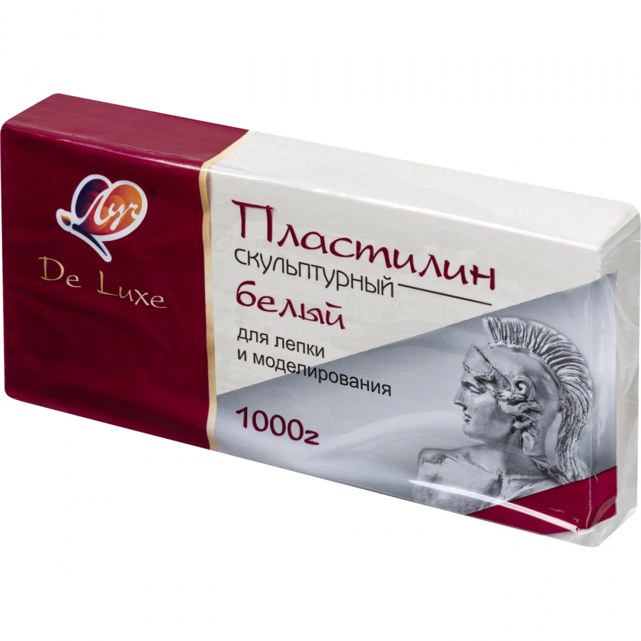 Пластилин скульптурный Люкс, белый, 1000 г 34С 2245-08 набор Луч 2275966