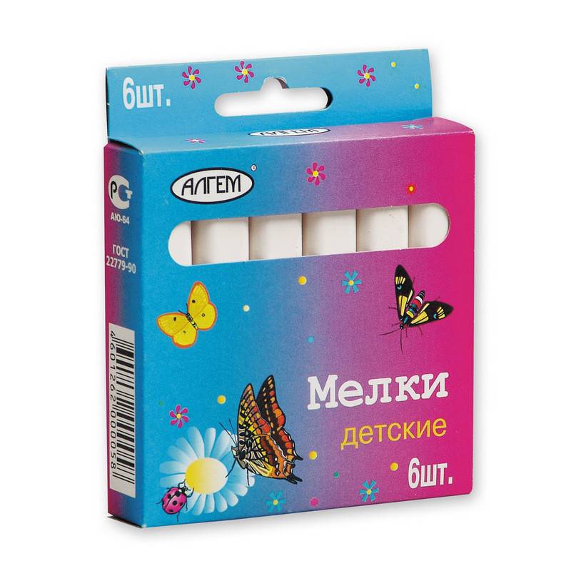 Мел Алгем белый 6 штук 3730