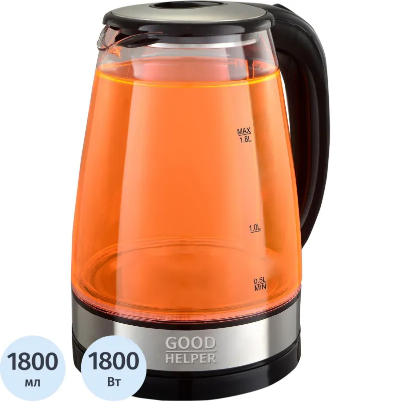 Чайник GOODHELPER KPG-1810 Orange, электрический 2171324 GH-KPG1810OR