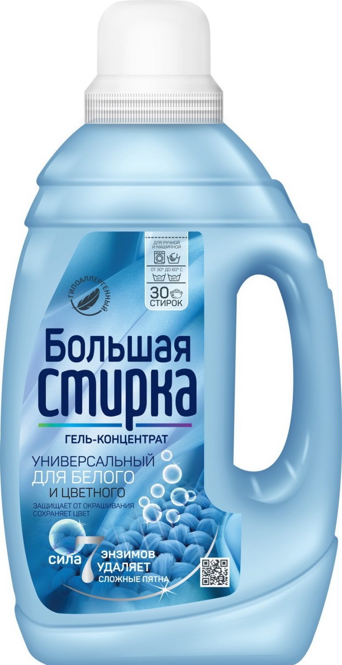 Гель для стирки Большая стирка UNIVERSAL 2 в 1 1200 г 4602984021079