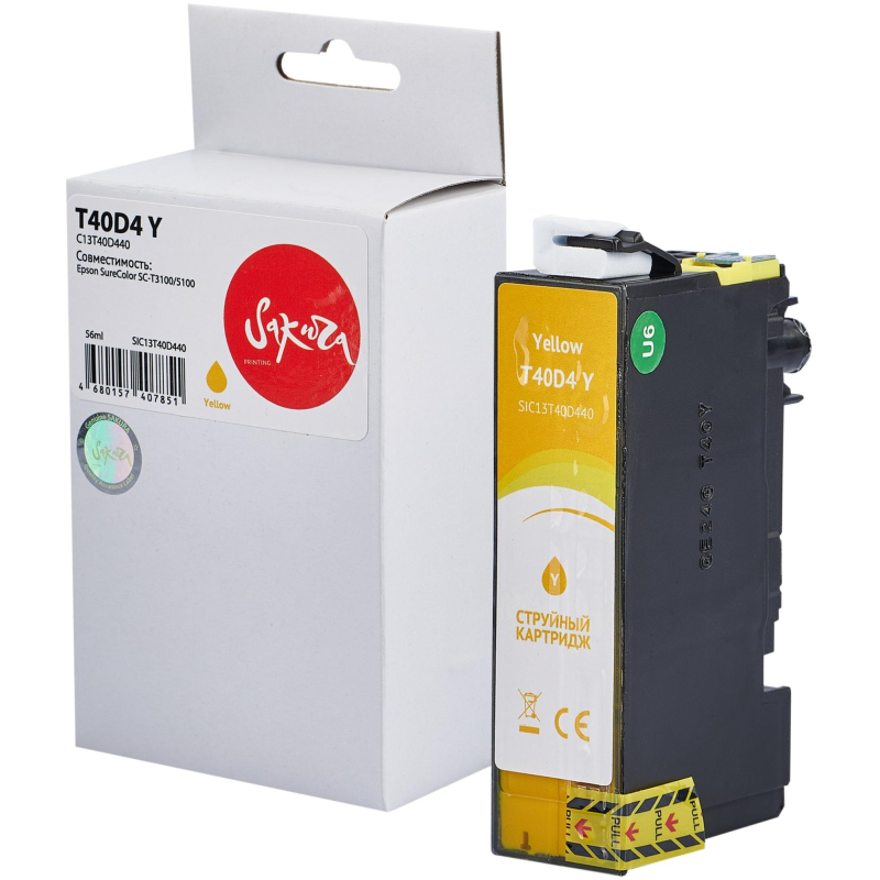 Картридж струйный Sakura C13T40D440 (T40D4 Y) жел.для Epson SC-T3100/5100 1696727
