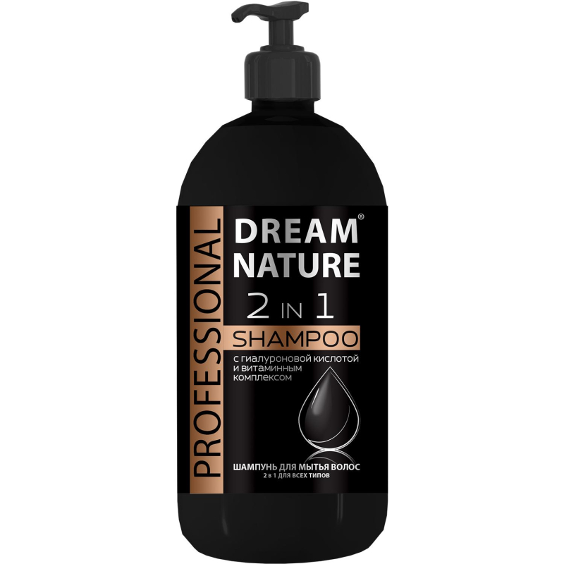 Шампунь Dream Nature PROFESSIONAL c гиалур.кислотой и витам.комплексом 1 л 1799826 1673
