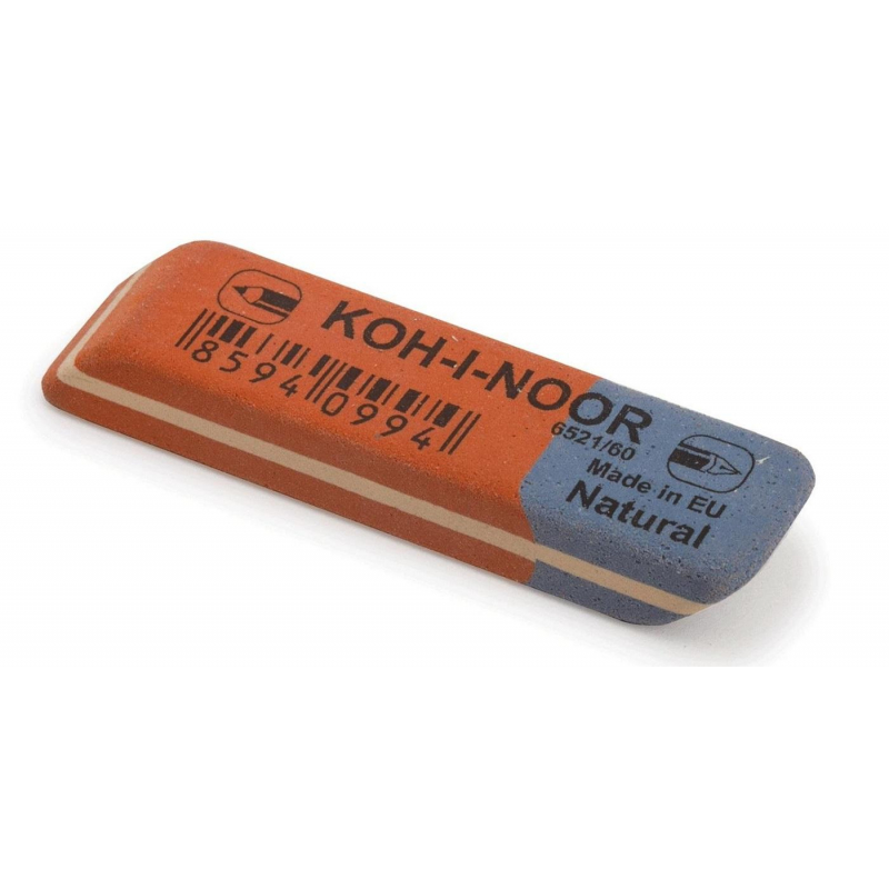 Ластик KOH-I-NOOR для графита и чернил сине-красный 57х14х8мм 6521 Чехия 1312945
