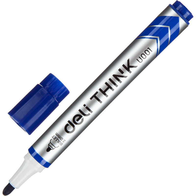 Маркер для белых досок Deli Think 2 мм синий кругл.нак.EU00130 1675996