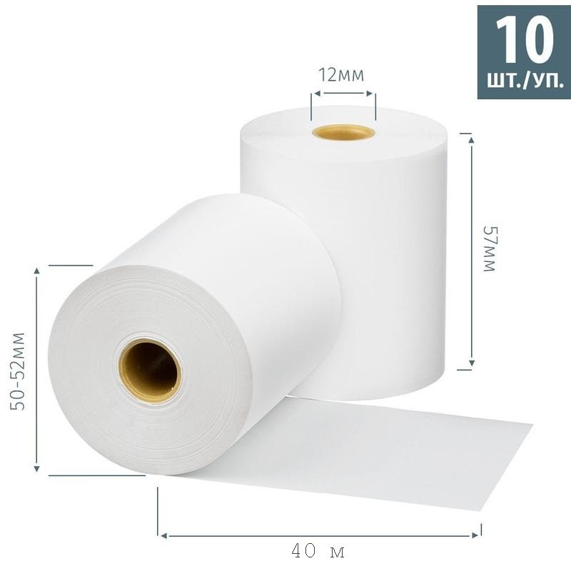 Ролики для касс Promega 57мм (дл.40м,вт12,из т/б) 10шт/уп12уп/кор (487533) ProMega jet 1226579