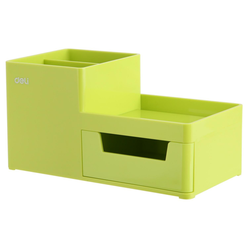 Подставка-органайзер Deli Rio EZ25150, 1 выдвижной лоток, 3 отд, зеленый 1408466