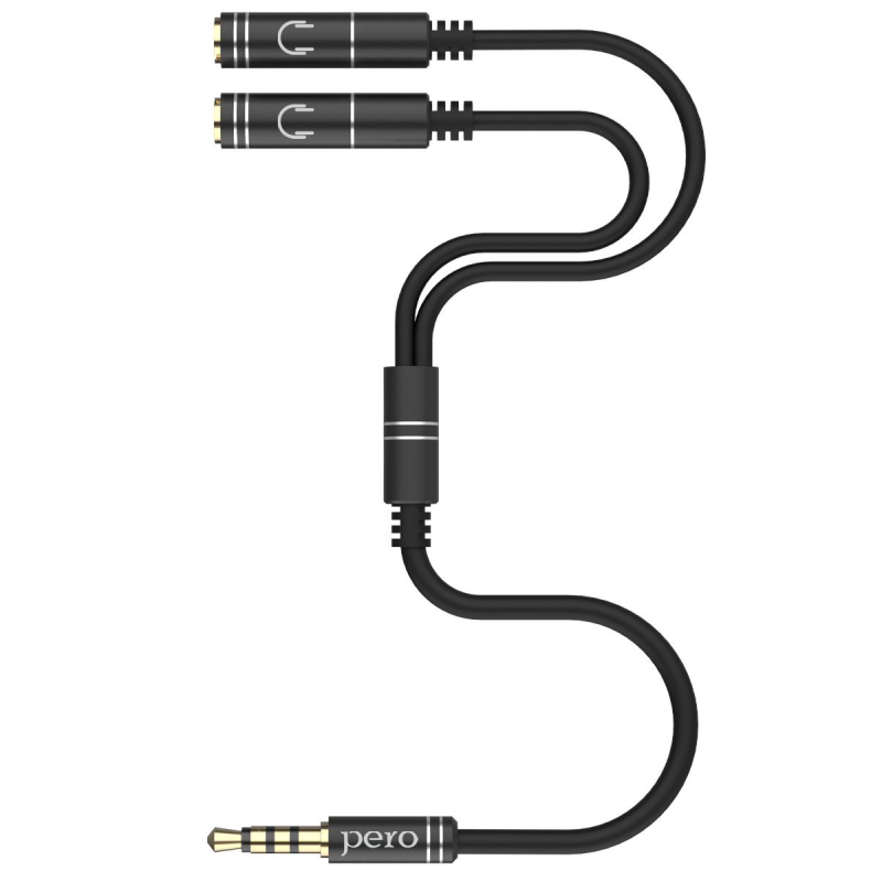 Разветвитель аудио PERO AD07 PREMIUM AUX SPLITTER, черный Pero 1598838 4603768350668