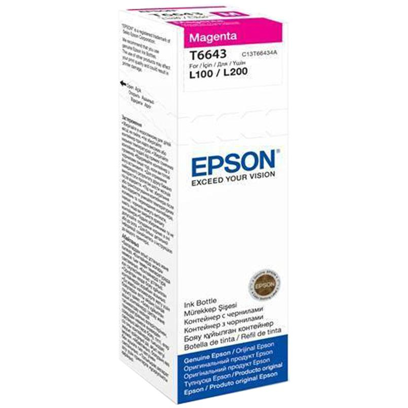 Чернила Epson T6643 C13T66434A пурп. для L100 235304