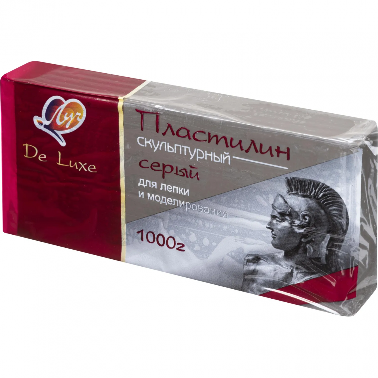 Пластилин скульптурный Люкс, серый, 1000 г 34С 2246-08 набор Луч 2275969