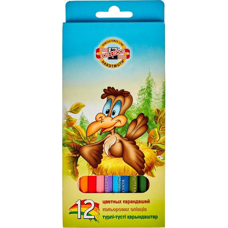 Карандаши цветные Koh-I-Noor Birds 12 цветов шестигранные 41807