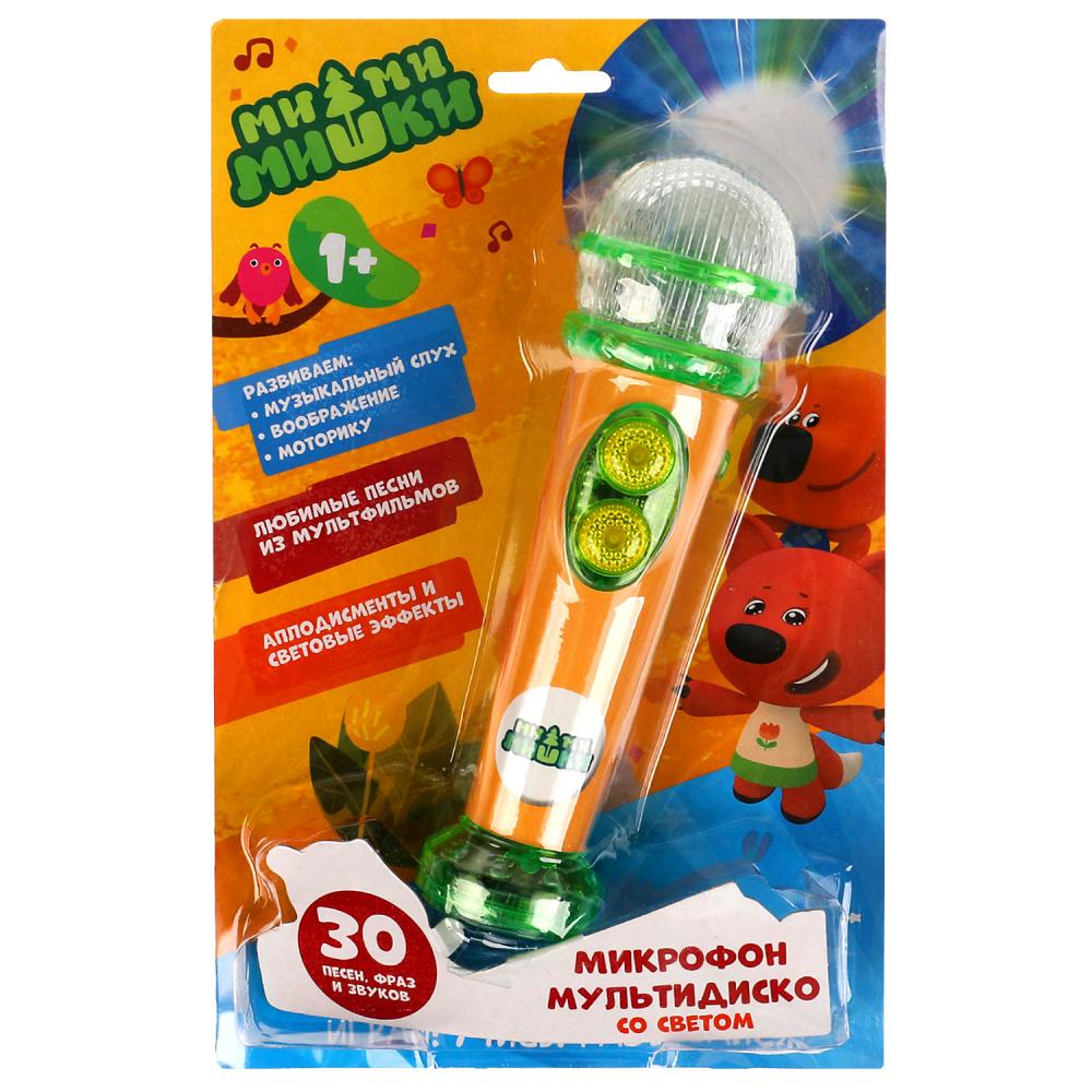 Микрофон, прозрачный Ми-ми-мишки, 30 песен, фраз, звуков, свет Умка HT834-R8