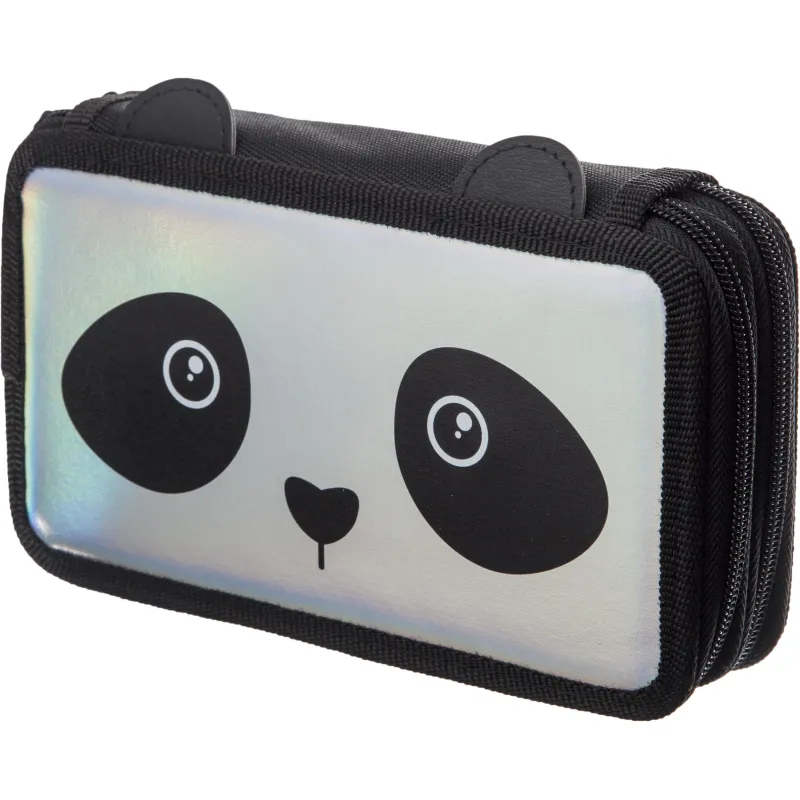 Пенал Panda 2 отд. кож/зам голография, 190х110 мм, ПКЗ 11-111 Комус Класс 1557057