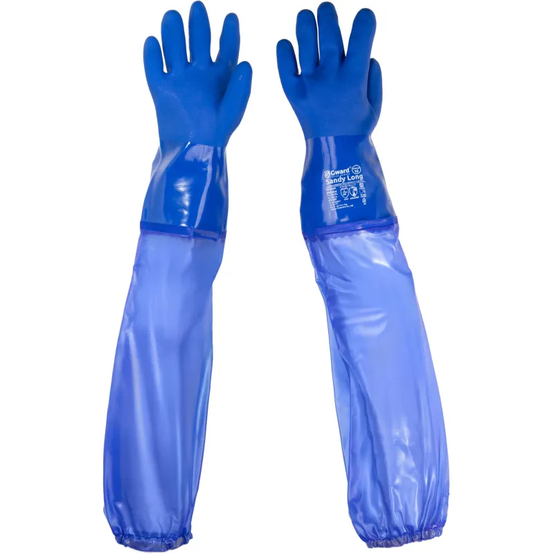 Перчатки ПВХ КЩС Gward Sandy Long PVC014 синие р.10,XL (6 пар/уп) 2197084