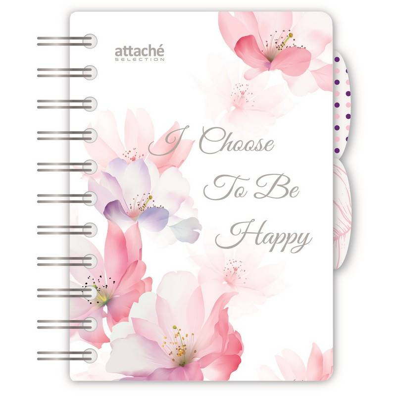 Бизнес-тетрадь А6,120л,кл,спир,пласт Attache Selection Flower Dreams 876753 1059961