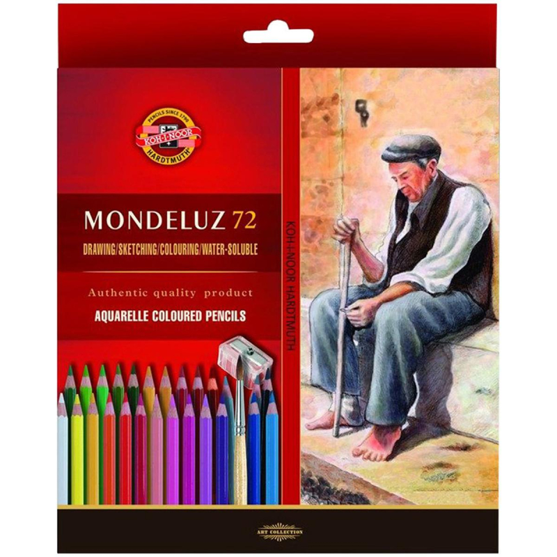 Карандаши акварельные Koh-I-Noor Monduluz 72цв/наб,кисть,точил3714072003KZ 1545357