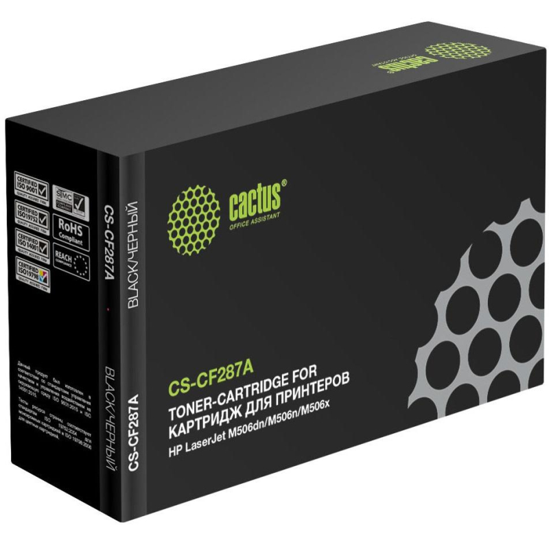 Картридж лазерный Cactus CF287A чер. для HP LJ M506dn/M506n/M506x 1665239