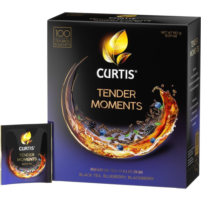 Чай Curtis Tender Moments черный со вк. черники, ежев. и мяты,1,5гх100пак 1747967 102121