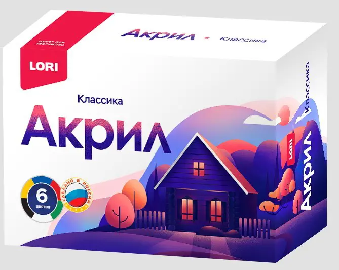 Набор для творчества LORI Краски акриловые КЛАССИКА, 6 цвтов по 15 мл Акрк-004