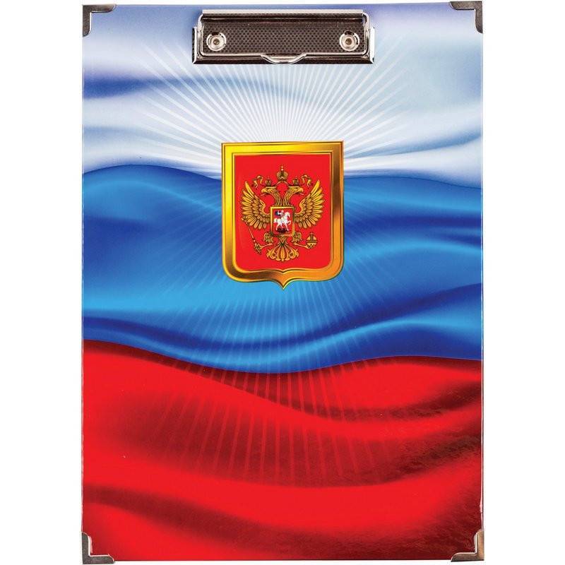 Папка-планшет с зажимом Attache A4 ламинированный картон триколор 270384