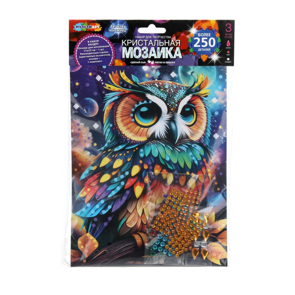 Кристальная мозаика 17х23 см Сова MultiArt CRYST-114750