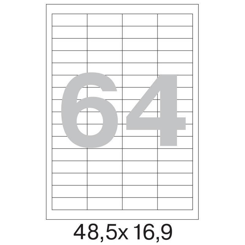 Этикетки самоклеящиеся Office Label эконом 48.5х16.9 мм белые (64 шт на л А4, 50 л в уп) 1222151