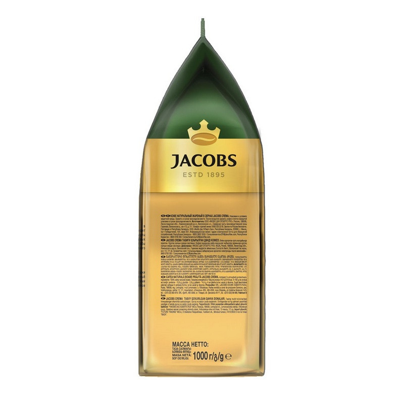 Кофе Jacobs Crema в зернах, 1 кг 1003532
