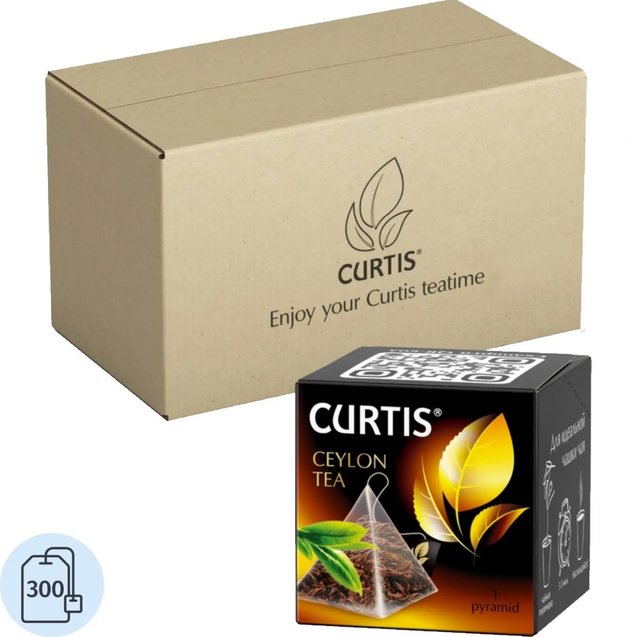 Чай Curtis Ceylon Tea черный среднелистов, 300 пирамидок/уп, в гофр. 2336736 102495