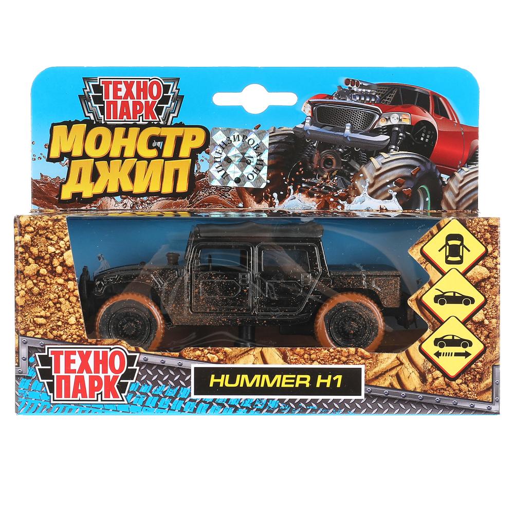 Машина металл Хаммер H1 Пикап с грязью, 12 см. Технопарк SB-18-09-H1-MUD-WB