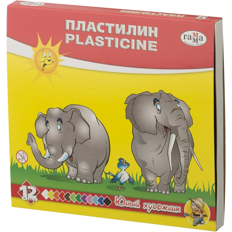 Пластилин Гамма Юный художник 12цв со стеком,280045 391994